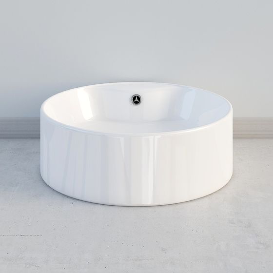 Modern Round Sink 3D Model for Interior Design