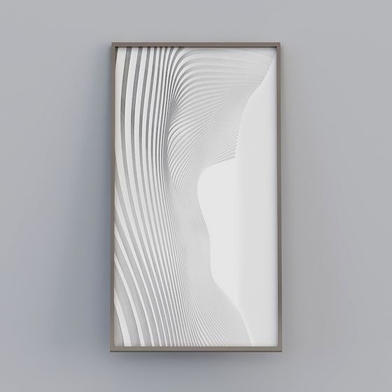 Fluid Abstract Painting 3D model for Creative Spaces