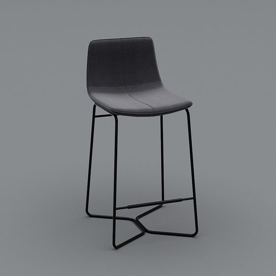 Elegant Minimalist Bar Stool 3D Model