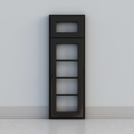 Modern Black Glass Door 3D model