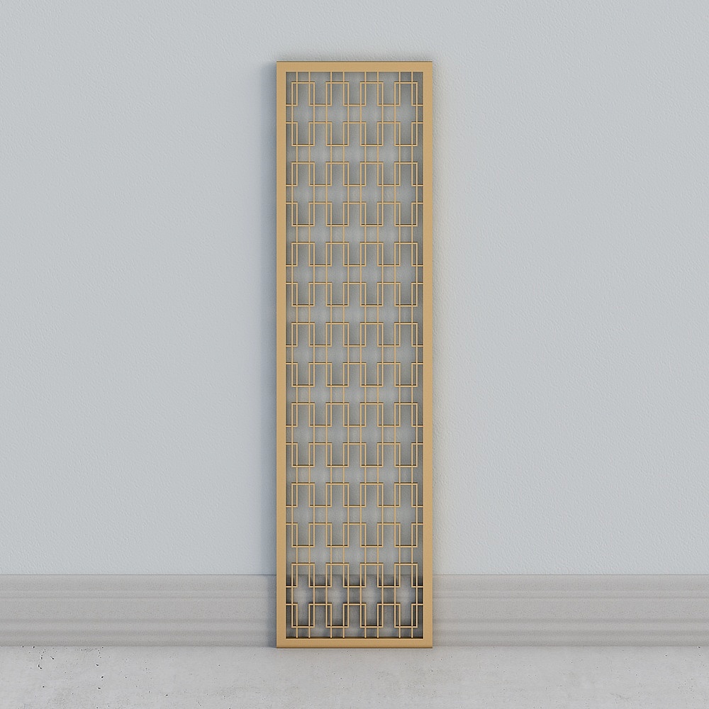 Chic Modern Metallic Gold Divider Partition Screen 3D Model