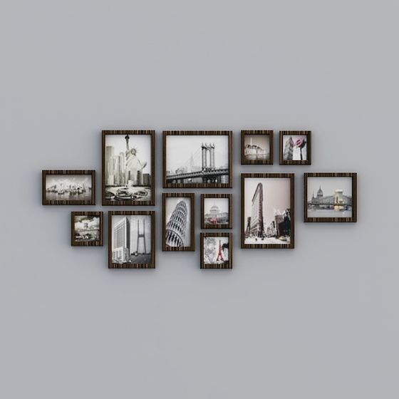 Wall Frame Model Artistic 3D Wall Frame Collection Model