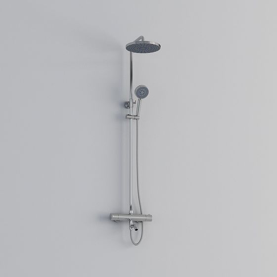 Sleek Low-Poly Shower System 3D Model