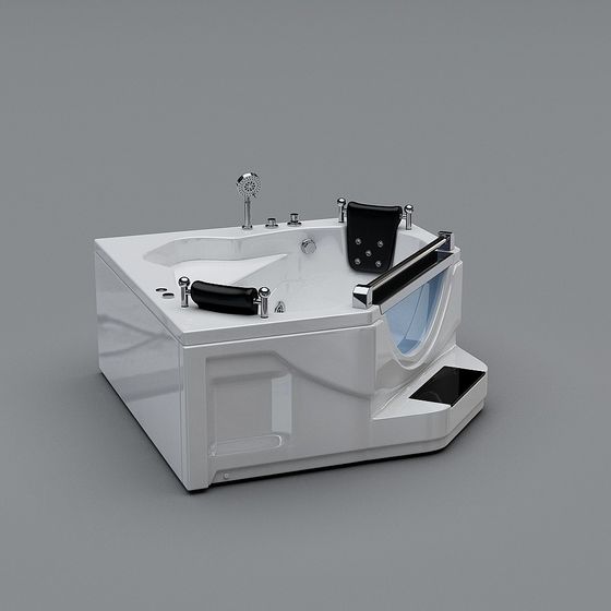 Elegant Low-Poly Bathtub 3D model