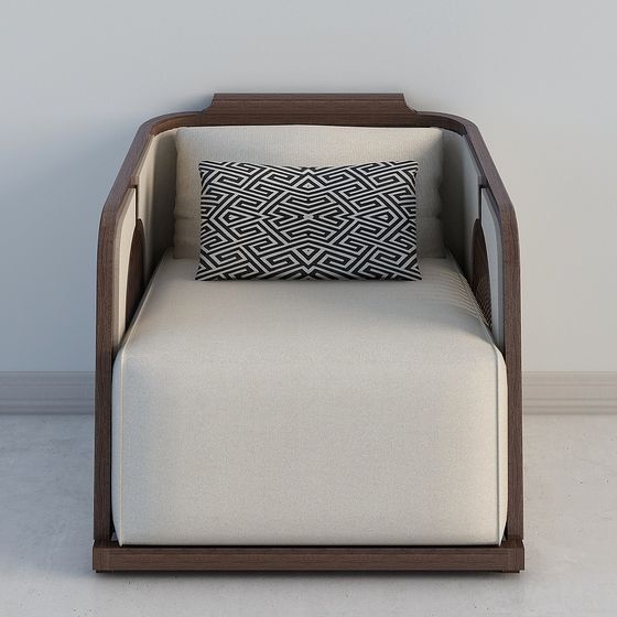 Elegant Low-Poly Sofa Chair 3D model