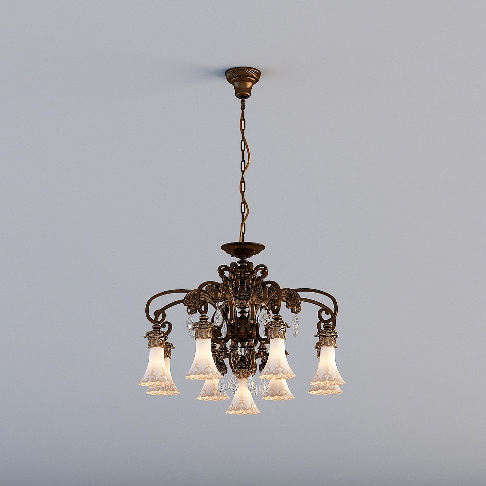 Vintage Chandelier 3D model for Artistic Interiors