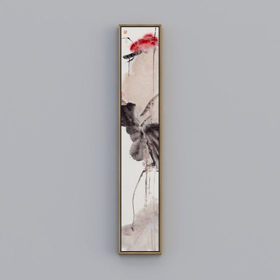 Ink Lotus Flower Wall Art 3D model