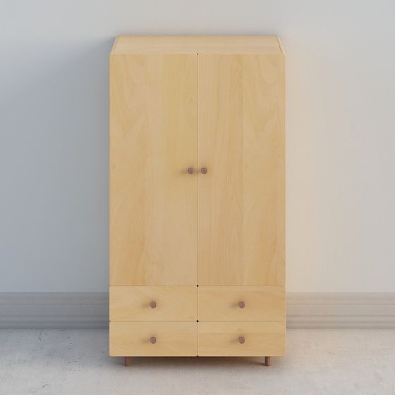 Stylish Low-Polygon Wardrobe 3D model