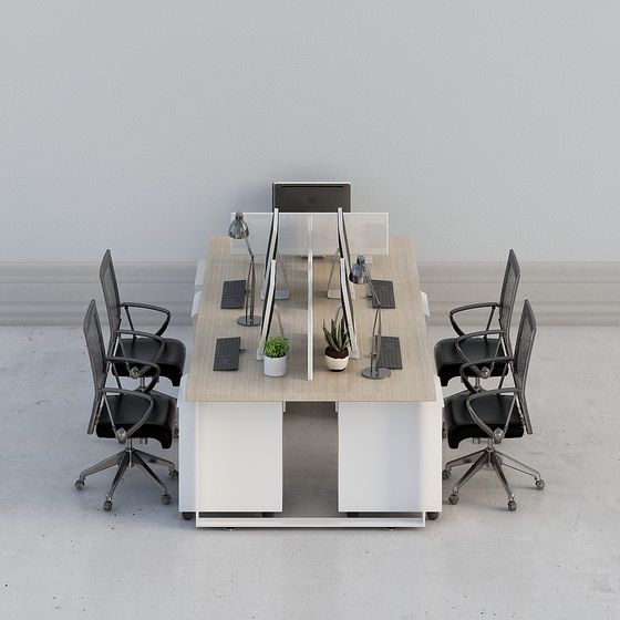 Modern Minimalist Office Desk 3D model