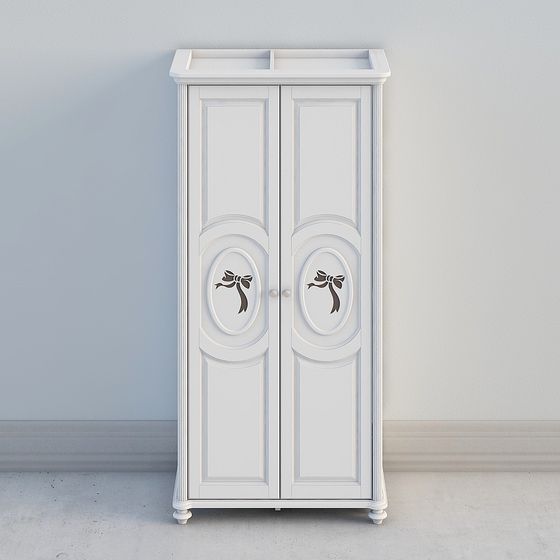 Elegant White Storage Cabinet 3D model for Interior Design