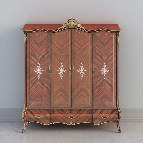 Royal Armoire 3D model in Baroque Style