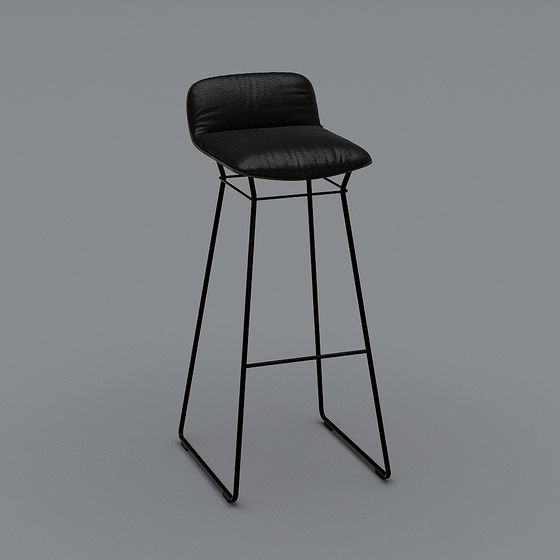 Stylish Minimalist Bar Stool 3D model for Urban Settings