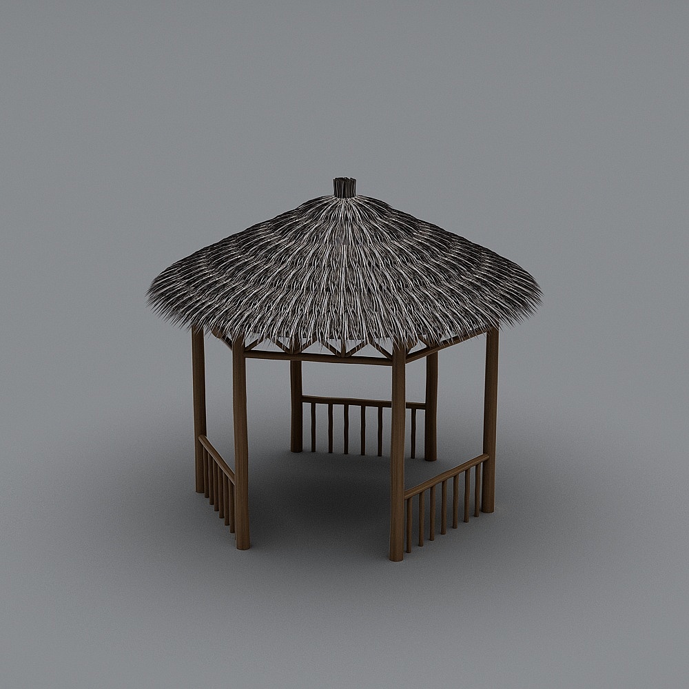 Avant-toit en herbe rond