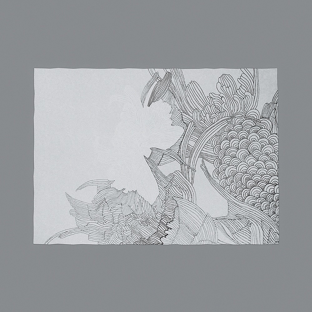 Wave and Flower Low-Poly 3D model