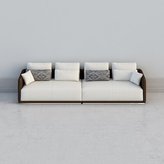 Stylish Mid-Century Sofa 3D Model for Modern Interiors