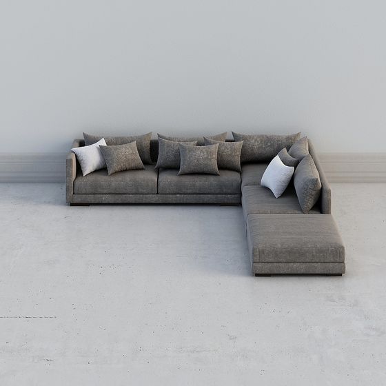 Modern Low-Polygon 3D Sofa Model
