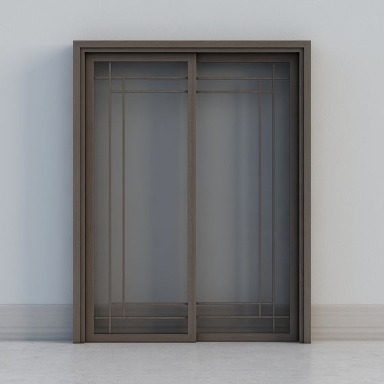 Modern Glass Sliding Door 3D Model