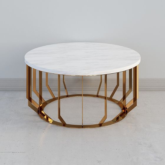 Elegant Marble Round Table 3D model