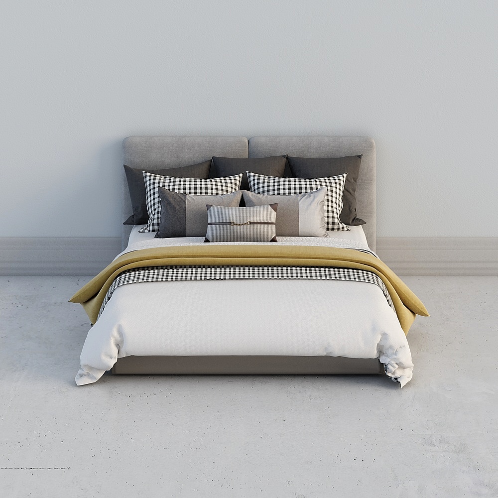 Modern Minimalist 3D Bed Model Design
