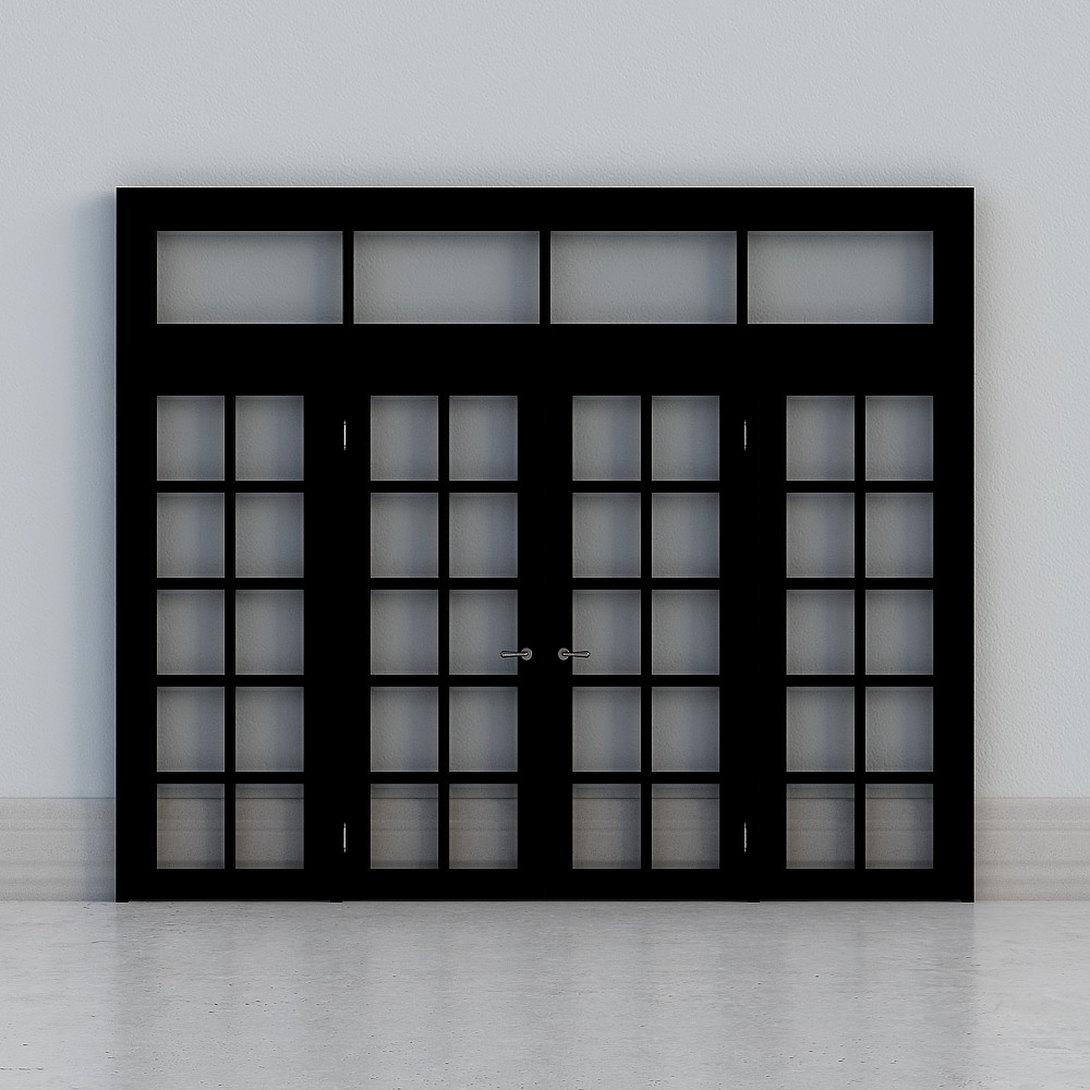 Chineese dark windowed wide door