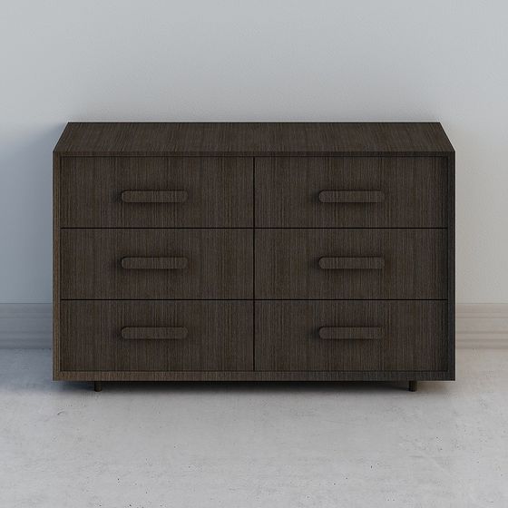Sophisticated 6-Drawer Cabinet 3D model for Creative Spaces