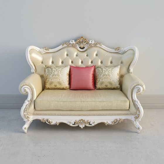 206B-SF-2 Bentley White Double Sofa 3D Model - I Shape