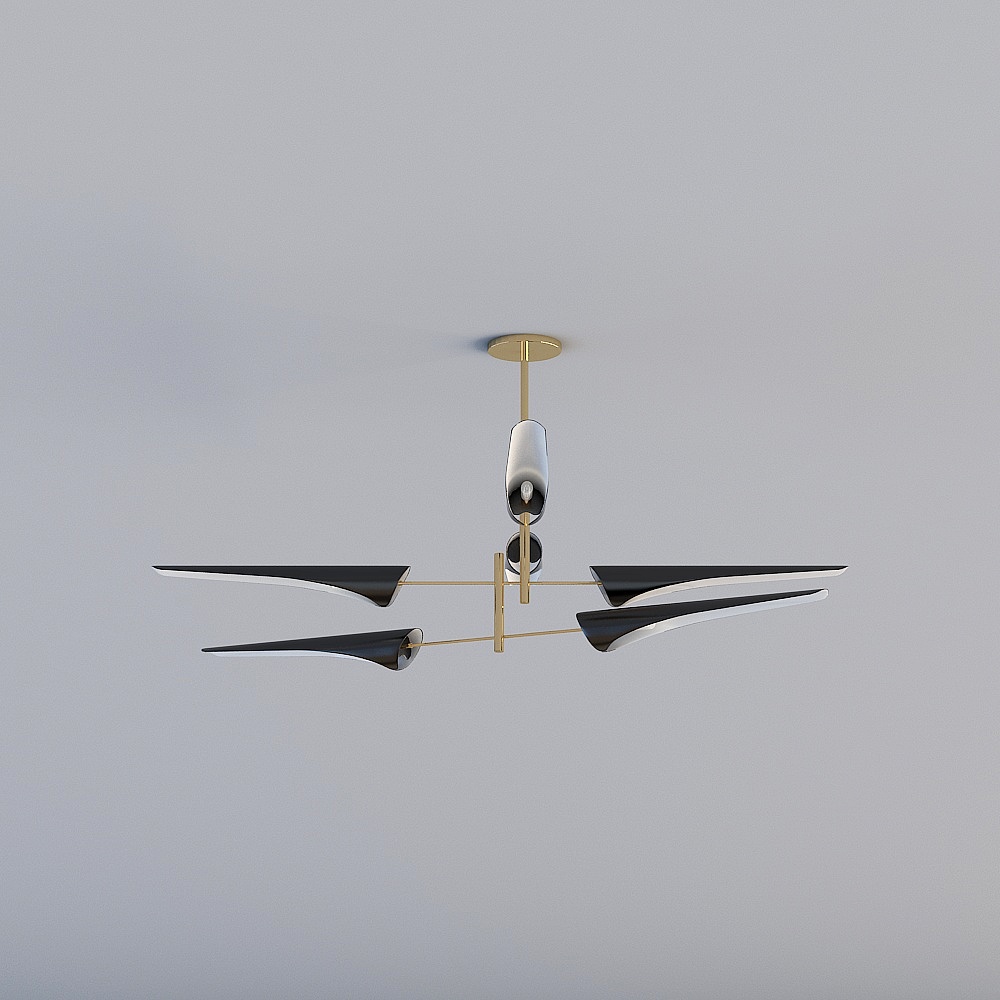 Sleek Modern Ceiling Fan 3D model