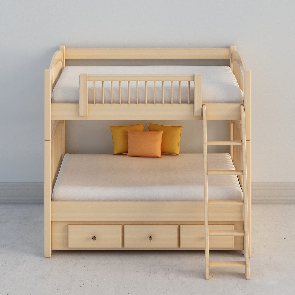 Cameretta in Legno 118225-2 Letti a Castello (Scale Sospese)