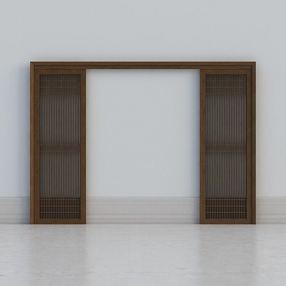 Stunning Double Leaf Wooden Door 3D model