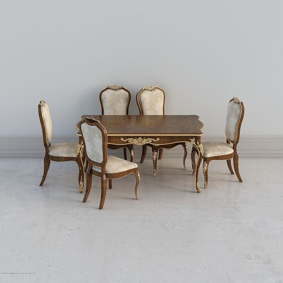 Regal Dining Table and Chair Set 3D model