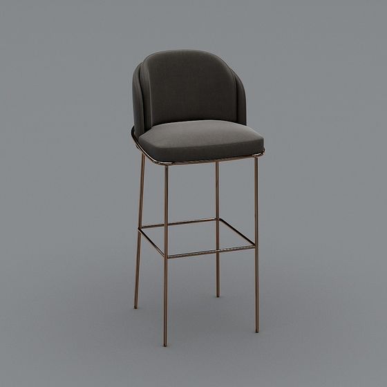 Chic Minimalist Bar Stool 3D model for Modern Spaces