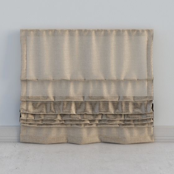 Stylish Low-Polygon Curtain 3D Model