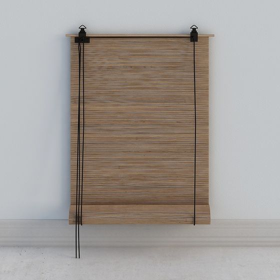 Stylish Bamboo Curtain Door 3D model for Interiors