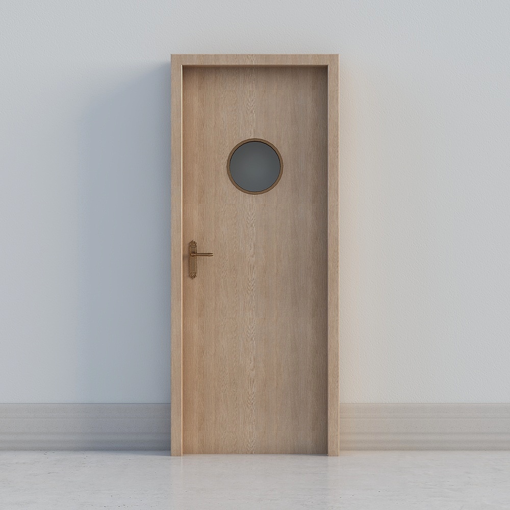 modern wooden windowed door