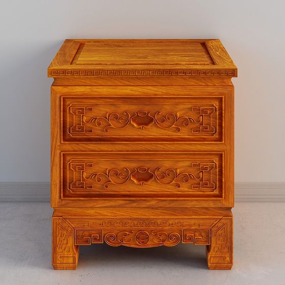 Elegant Vintage Nightstand 3D Model