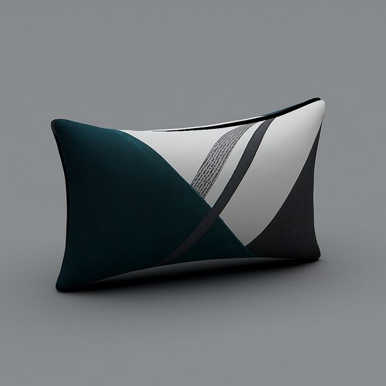 Elegant Black Pillow 3D Model for Stylish Interiors