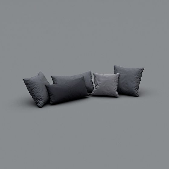 Modern Low-Polygon Pillow Set 3D model