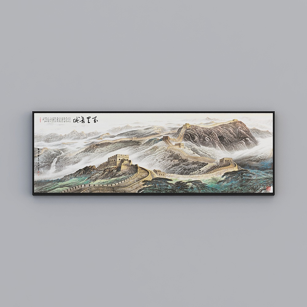 The new Chinese-style Great Wall painting by the mountain map boss's office hanging painting living room background wall painting bljt-x-6