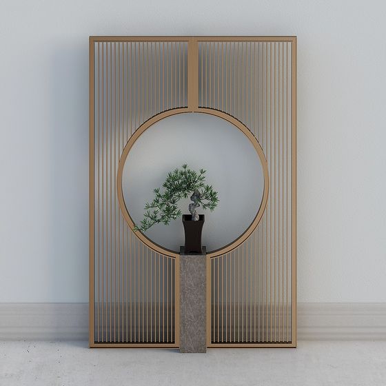 Modern Zen Partition Screen 3D model