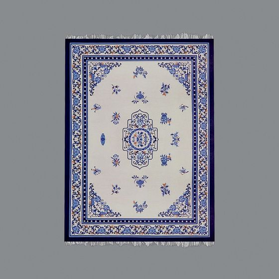Elegant Blue-Themed Carpet 3D Model