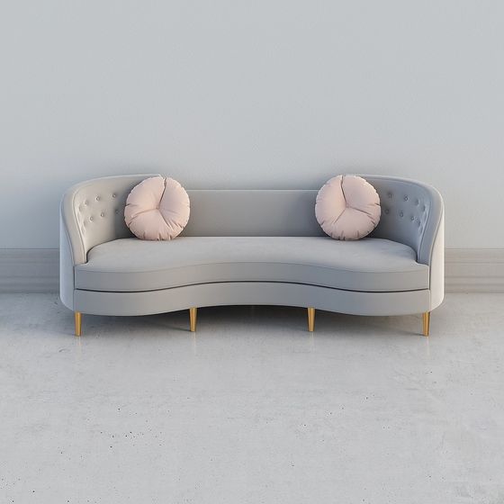 Curved Elegance Sofa 3D model