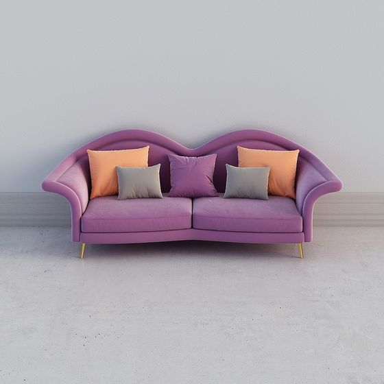 Elegant Low-Poly Sofa 3D model for Modern Interiors