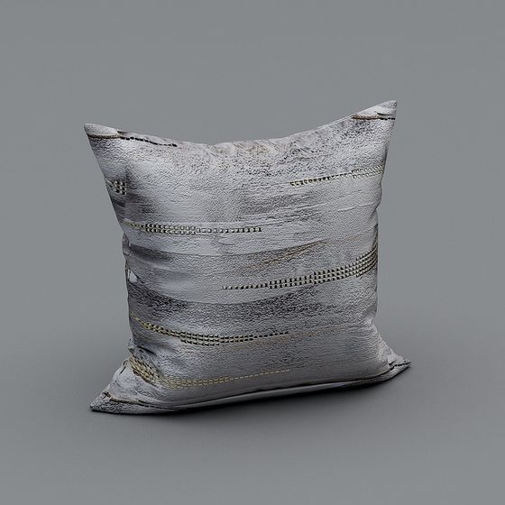 Stylish Low-Poly Leather Cushion 3D model