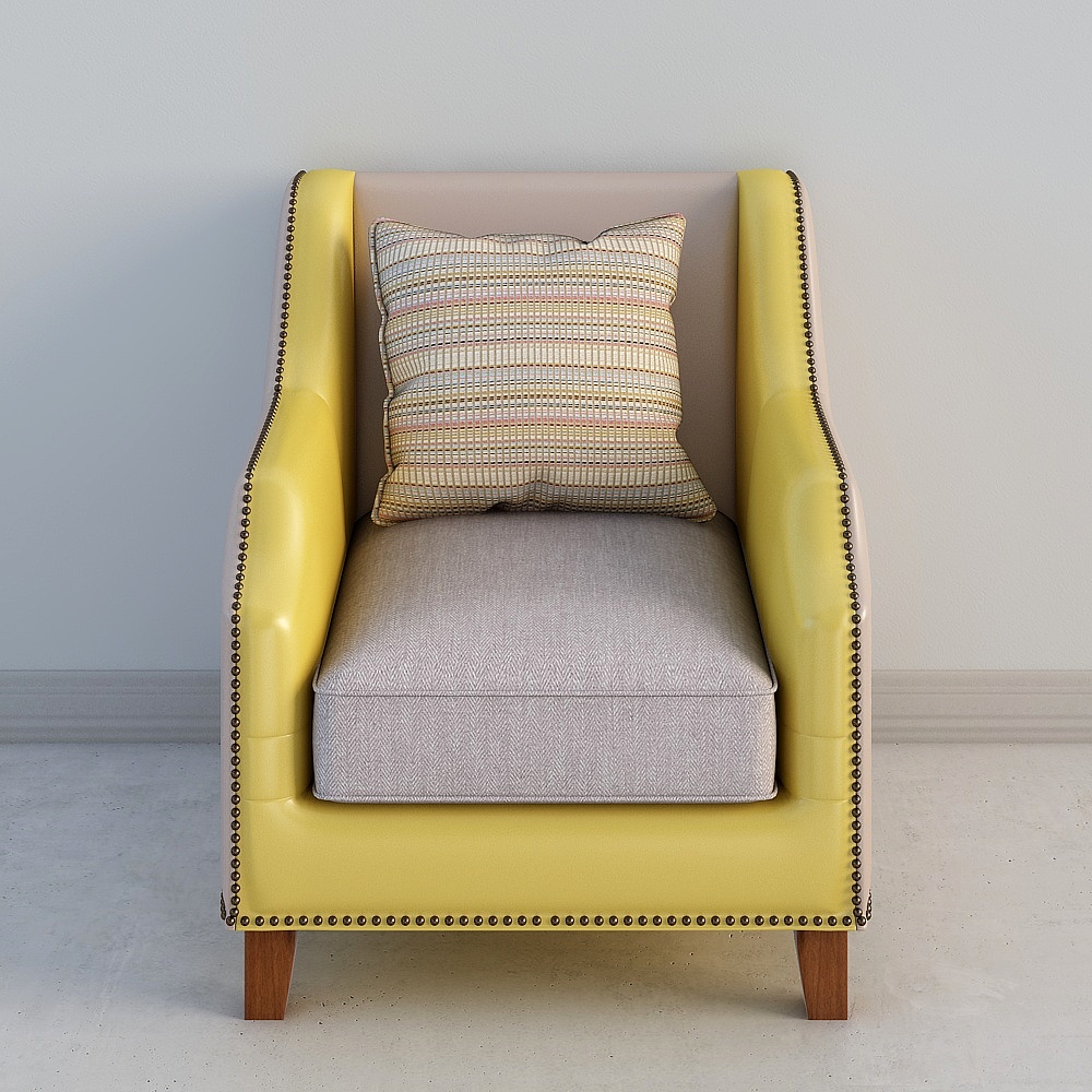 SF2032B-1-Single Sofa-Yellow