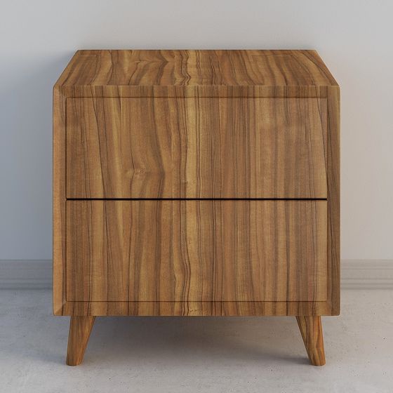Mid-Century Modern Nightstand 3D model for Stylish Interiors