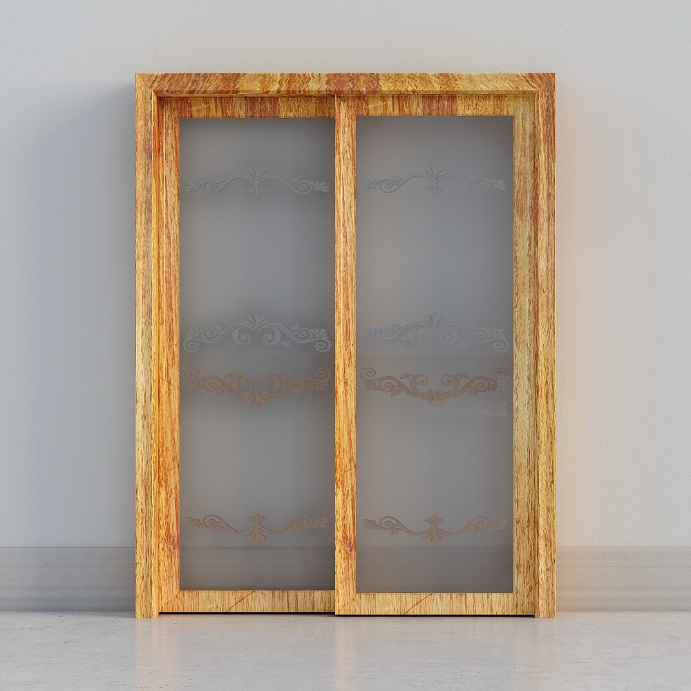 modern wooden windowed sliding door