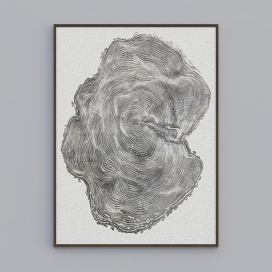 Highly Detailed Tree Trunk Cross Section 3D model