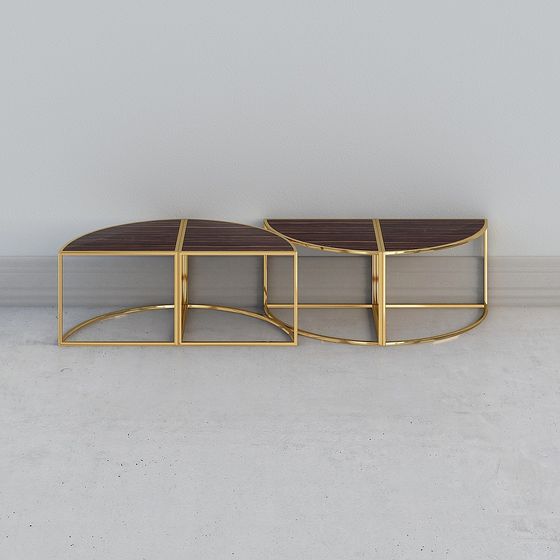 Streamlined Metal Table 3D model