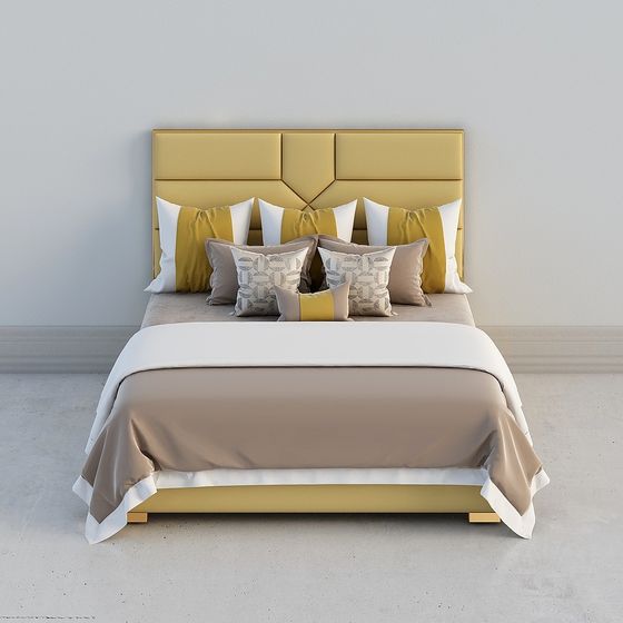 Luxe Bed Frame 3D model Unlock Modern Elegance