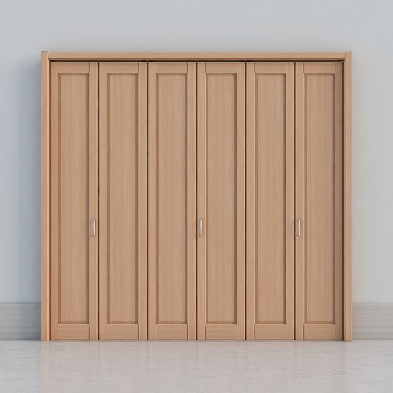 Stylish Six-Door Wardrobe 3D Model for Contemporary Spaces